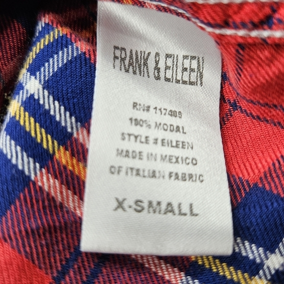 Frank & Eileen Relaxed Button Up Shirt Red Plaid Women's XS - Picture 10 of 16